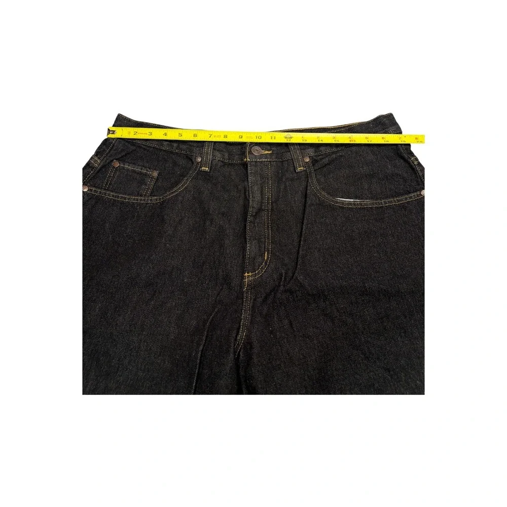 Vintage Anchor Blue Baggy Jeans Mens 38x32 Dark Wash Black Skater Wide Leg 90s
